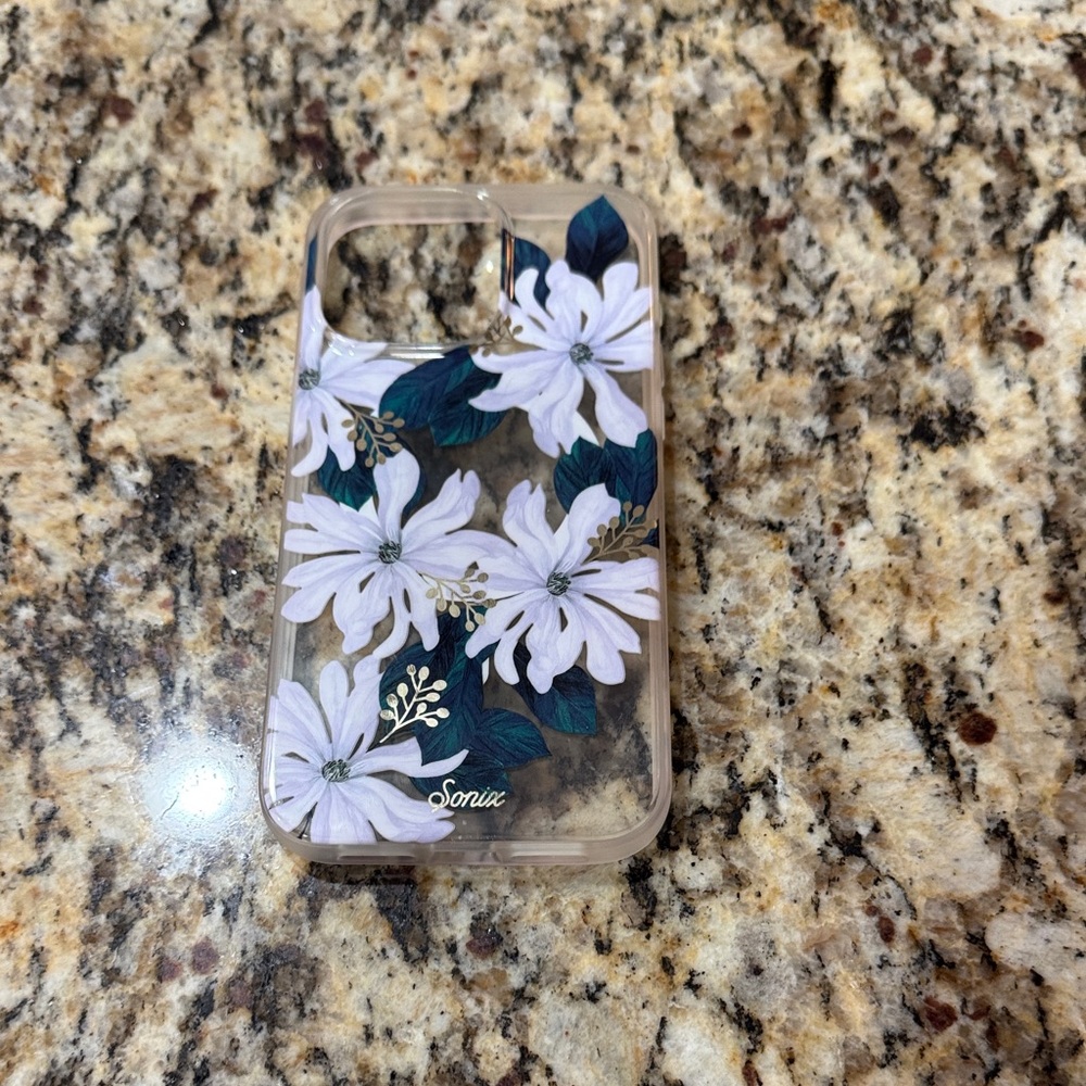 Sonix Clear Floral Phone Case - White and Dark Green